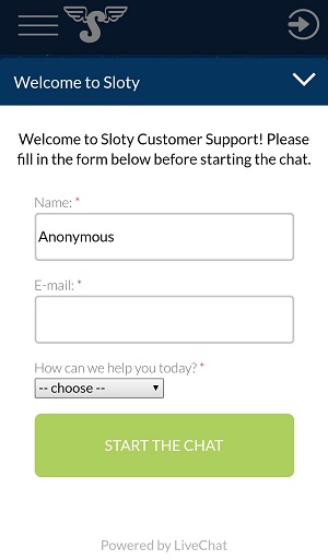 Sloty Casino-support form