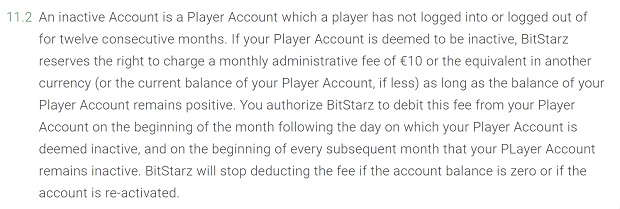 Bitstarz Casino-inactive account