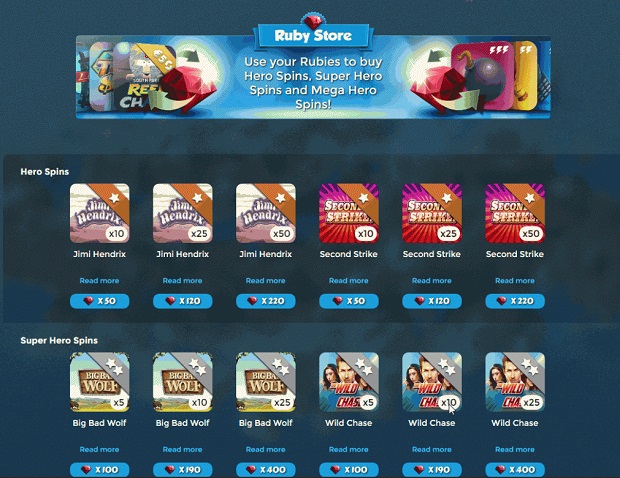 Bonus cumulatifs de Casino Heroes