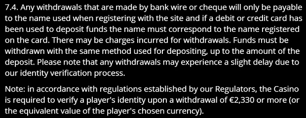 JackpotCity Casino-withdrawal conditions