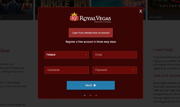 Royal Vega-register