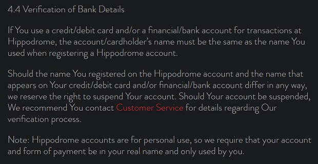 The Hippodrome Online-banking-details