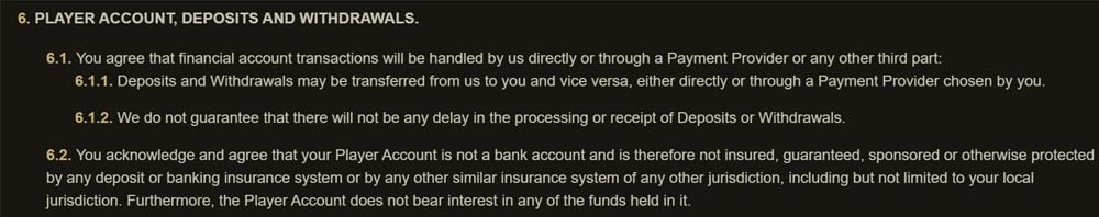 argocazino.com depositing and withdrawing funds